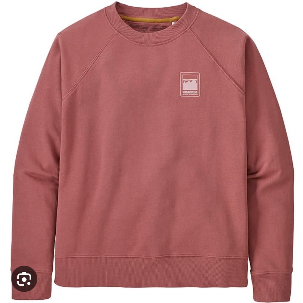 Patagonia Alpine Icon Regenerative Organic Cotton Crew Sweatshirt, EUC, Pink